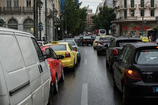Εικόνα από την κίνηση στην Αθήνα.