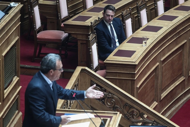 Ο Στέφανος Κασσελάκης στη Βουλή