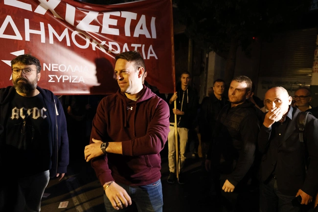 Ο Στέφανος Κασσελάκης στην πορεία για το Πολυτεχνείο