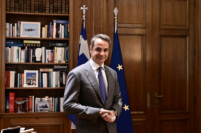 Ο Κυριάκος Μητσοτάκης στο Μέγαρο Μαξιμου