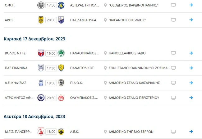 15η αγωνιστική