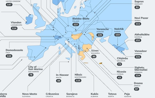 Ο χάρτης των πιο βροχερών πόλεων στην Ευρώπη