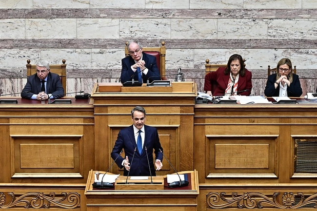 Ο Κυριάκος Μητσοτάκης στη Βουλή