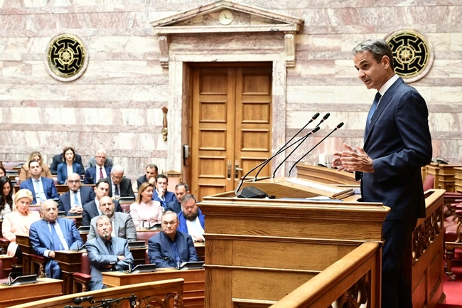 Ο Κυριάκος Μητσοτάκης στη Βουλή