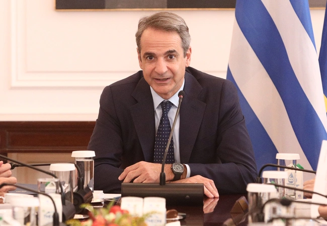 Ο Κυριάκος Μητσοτάκης στο Υπουργικό