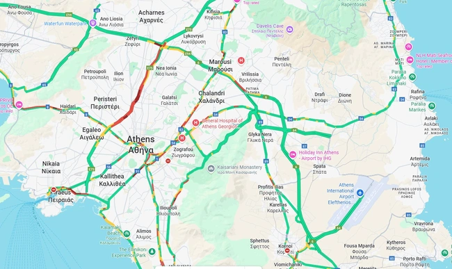 Χάρτης με την κίνηση