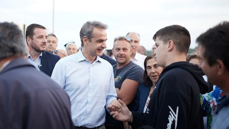 Ο Κυριάκος Μητσοτάκης στην Κόρινθο