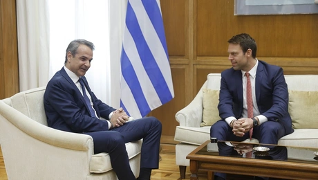 Ο Κυριάκος Μητσοτάκης και ο Στέφανος Κασσελάκης