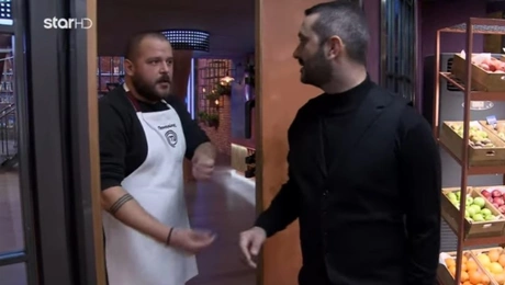 Ο Παναγιώτης με τον Λεωνίδα Κουτσόπουλο στο MasterChef