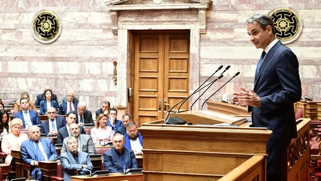 Ο Κυριάκος Μητσοτάκης στη Βουλή