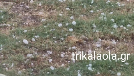 Χοντρό χαλάζι στα Τρίκαλα