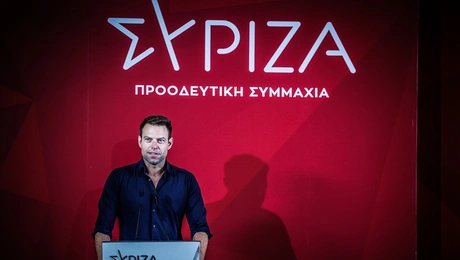 Ο Στέφανος Κασσελάκης στα γραφεία του ΣΥΡΙΖΑ
