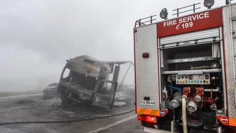 Τροχαίο δυστύχημα στην Εγνατία στα διόδια Πολυμύλου στην Κοζάνη