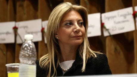 Η Μαρία Καρυστιανού σε εκδήλωση στην Πάντειο