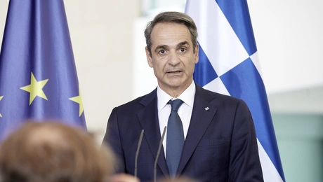 Ο Κυριάκος Μητσοτάκης σε κοινές δηλώσεις με τον Φρίντριχ Μερτς