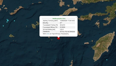 Σεισμός 4,7 Ρίχτερ στη Νίσυρο