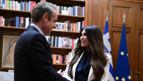 Υποδοχή της Κίμπερλι Γκιλφόιλ από τον Κυριάκο Μητσοτάκη