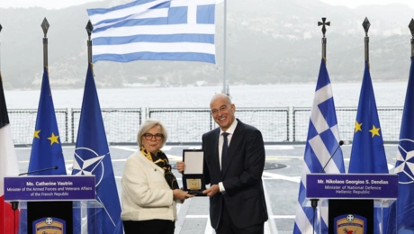 Συνάντηση Νίκου Δένδια με την Γαλλίδα ομόλογο του Catherine Vautrin