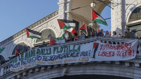 Διαδήλωση μετά την παράνομη παρεμπόδιση του Global Sumud Flotilla